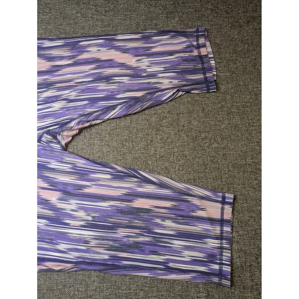 Prana Leggings Women Large Purple  Geometric Yoga Gym Workout Cropped Capri
